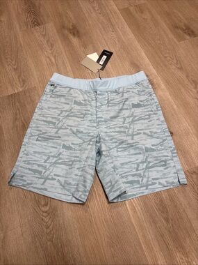 Public Rec Flex Short Mens 36x9.5" Blue Brushed Mist Lined Hybrid Athletic NWT